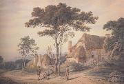 William Frederick Wells Cottages at Knockholt (mk47) oil painting artist